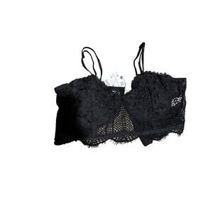 Zara Women's Black Lace Bustier Corset Bra Top Large NWT